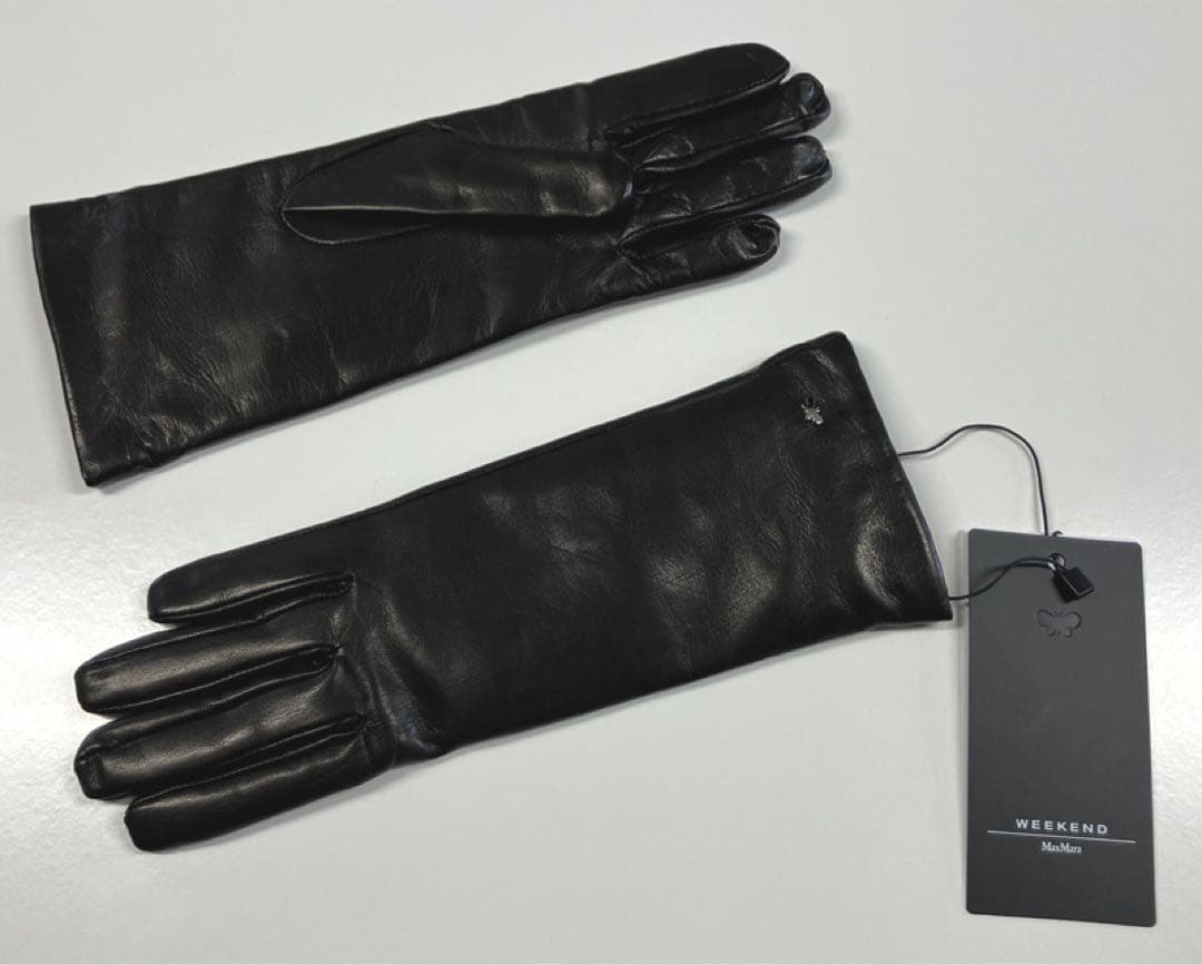マックスマーラ ラムレザーグローブ ブラック