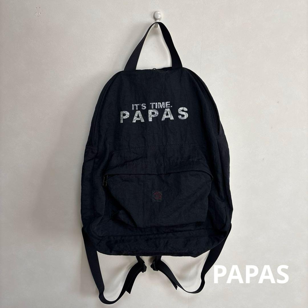 貴重★激レア★入荷困難★当時物★PAPAS パパス　ナイロンリュック　黒