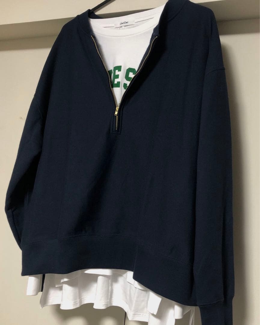 doudou【こっち企画】ハーフジップスウェット ＆ロゴロンT 今季 セット売り