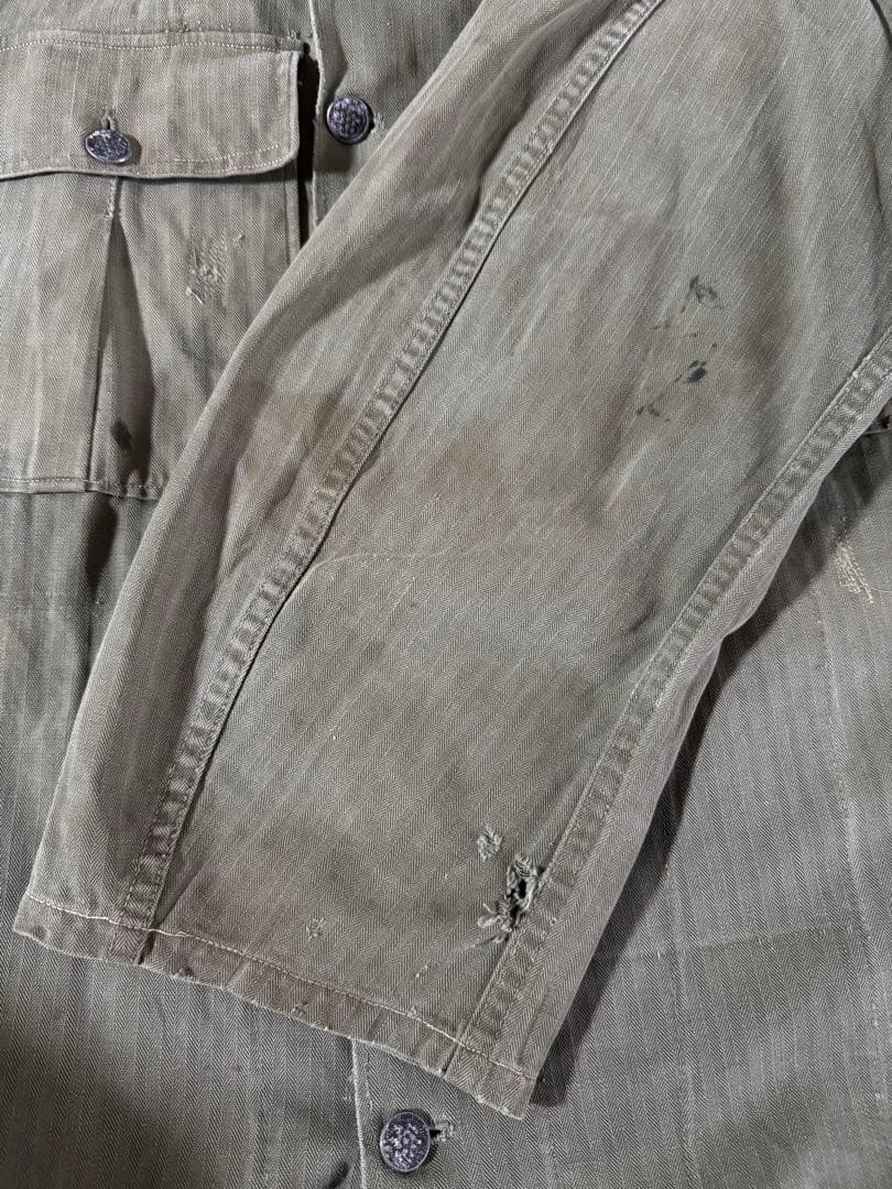 希少40s US ARMY M43 HBT ヘリンボーンツイル13スターボタン