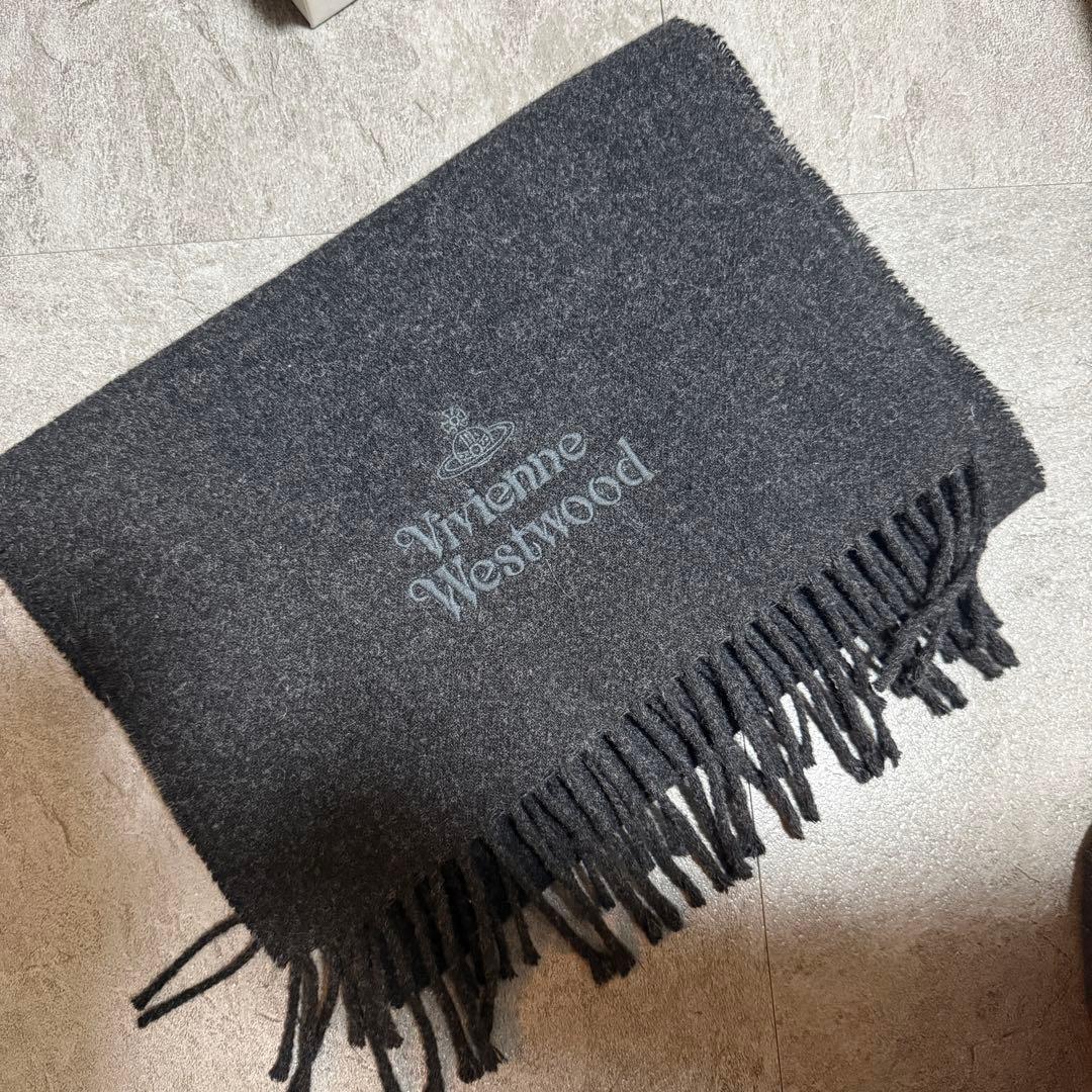 Vivienne Westwood 黒 ブラック マフラー ヴィヴィアン