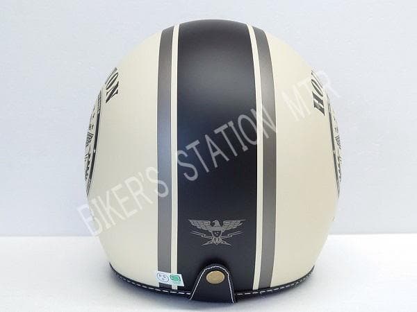 セール価格！　HTVH-2021　ジェットヘルメット　アイボリーガンメタブラック