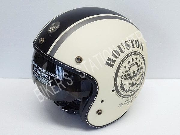 セール価格！　HTVH-2021　ジェットヘルメット　アイボリーガンメタブラック