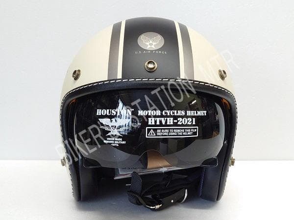 セール価格！　HTVH-2021　ジェットヘルメット　アイボリーガンメタブラック