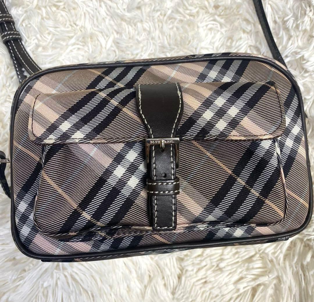 BURBERRYBLUELABEL ショルダーバッグ チェック ピンク ブラウン