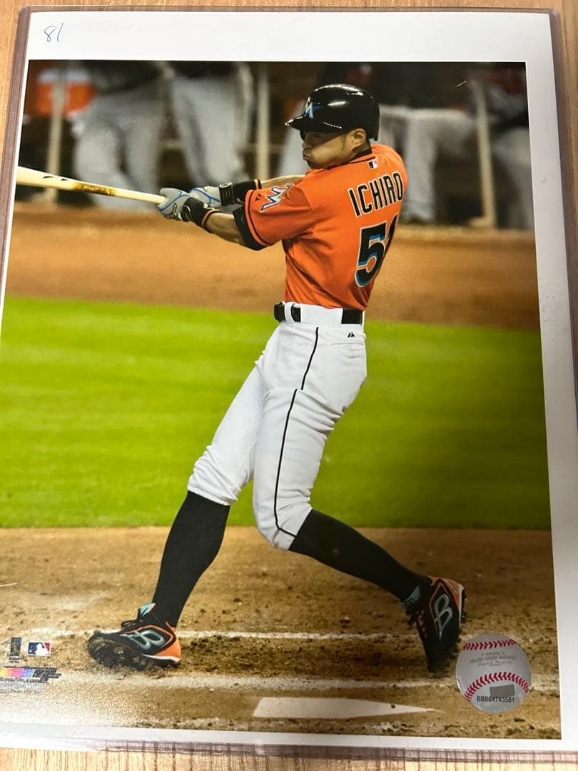 イチロー　2015年マイアミマーリンズ　実使用リストバンド　直筆サイン・証明書有