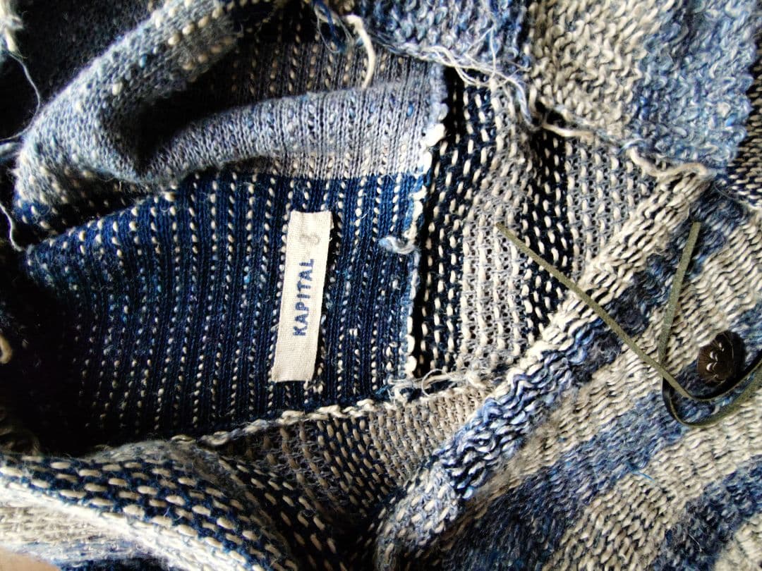 ✳KAPITAL✳レア 藍染 麻綿 刺し子 ジャケット カーディガン 羽織