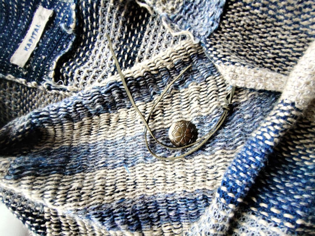 ✳KAPITAL✳レア 藍染 麻綿 刺し子 ジャケット カーディガン 羽織