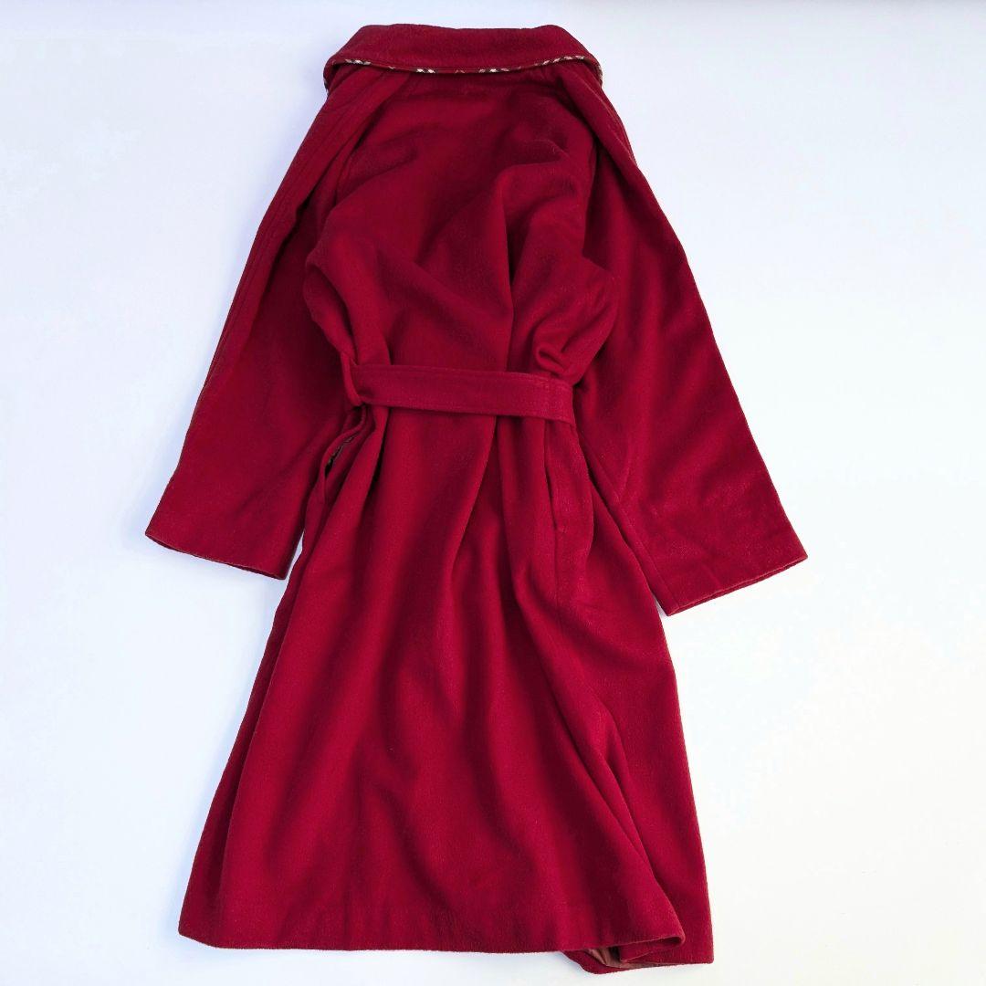 未使用、タグ付き バーバリーロンドン ガウンコート L ベルト 赤 ホース刺繍