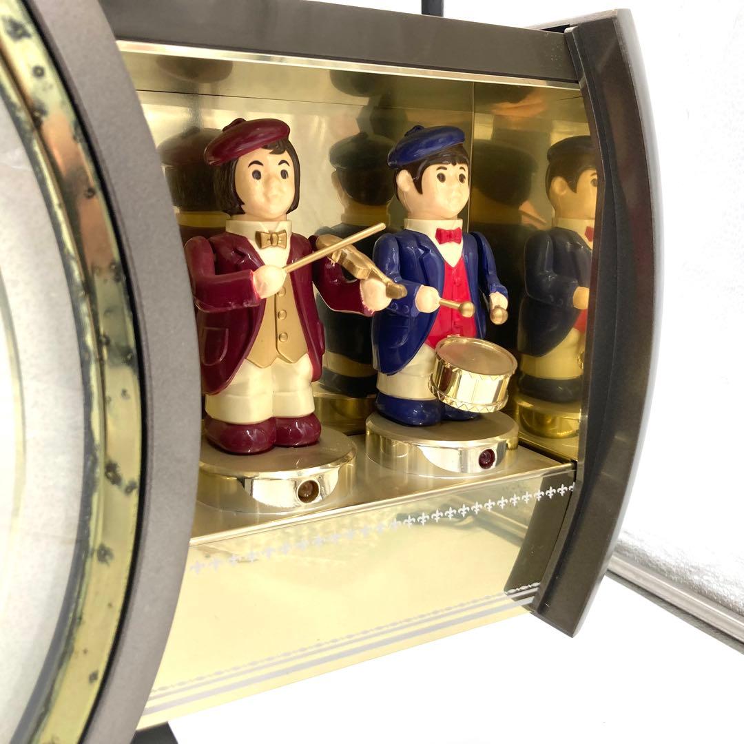 【稼動】 スモールワールド クォーツ 音楽隊 掛け時計 からくり 4MH638