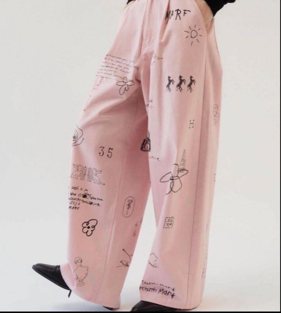 Knuth Marf high waist tattoo pants ピンク