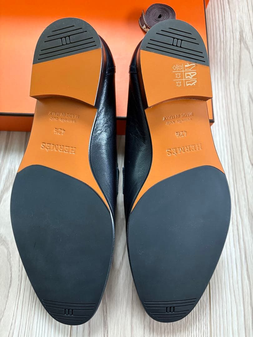 新品未使用【HERMES】モカシン パリ レザー ローファー ネイビー 42.5