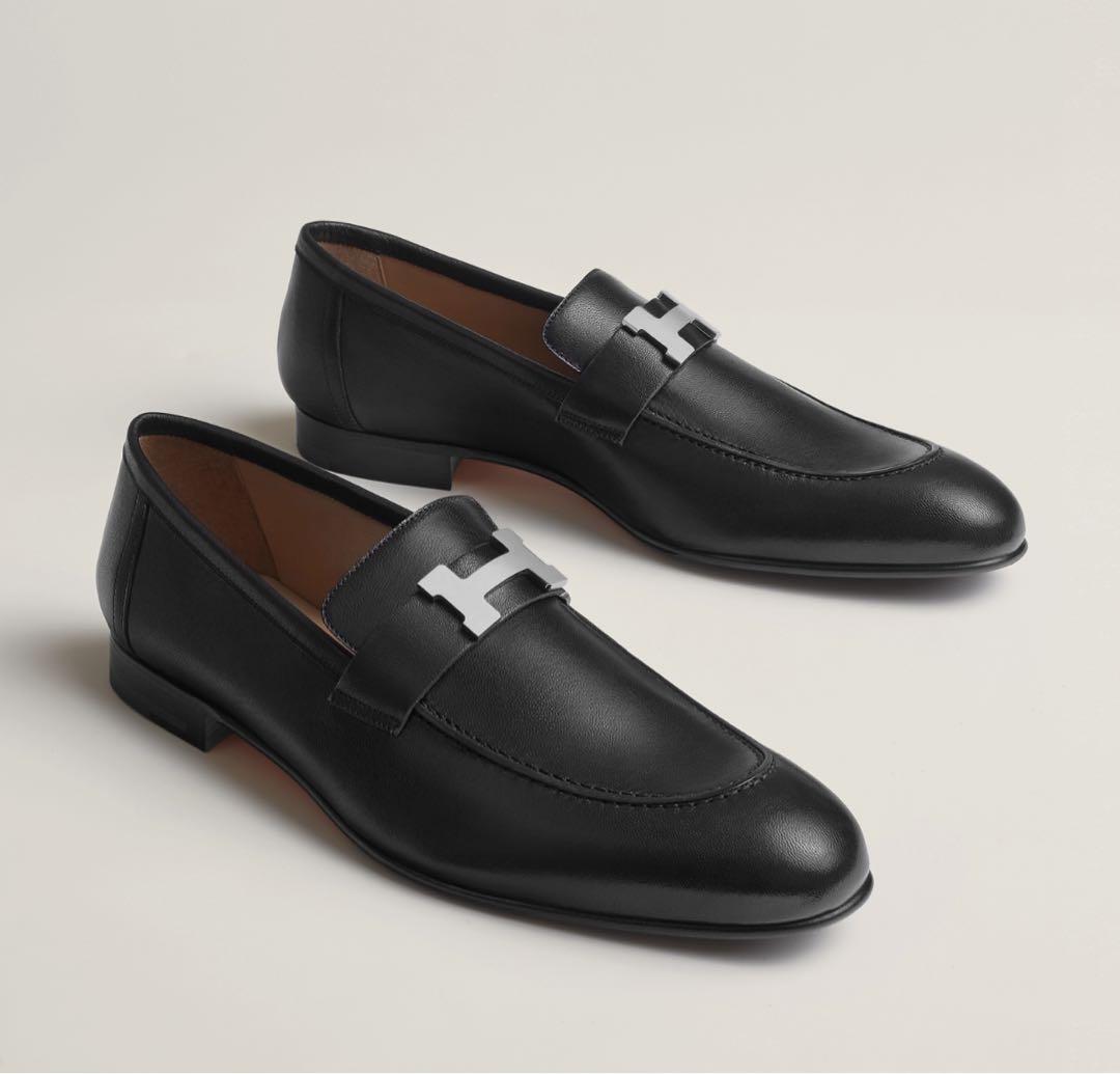新品未使用【HERMES】モカシン パリ レザー ローファー ネイビー 42.5