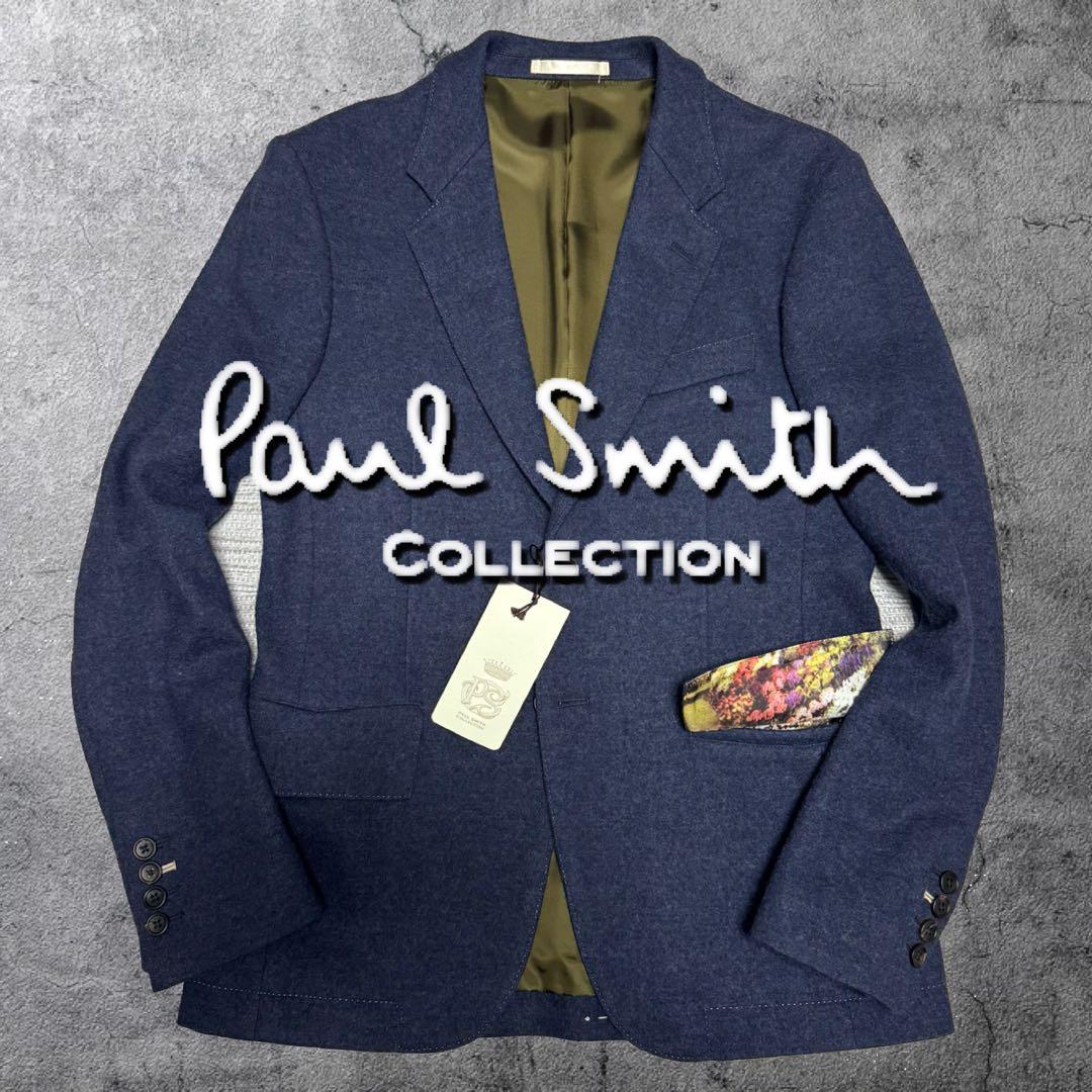 未使用タグ付 ポールスミスコレクション 裏地花柄 ウール地 ジャケット 本切羽
