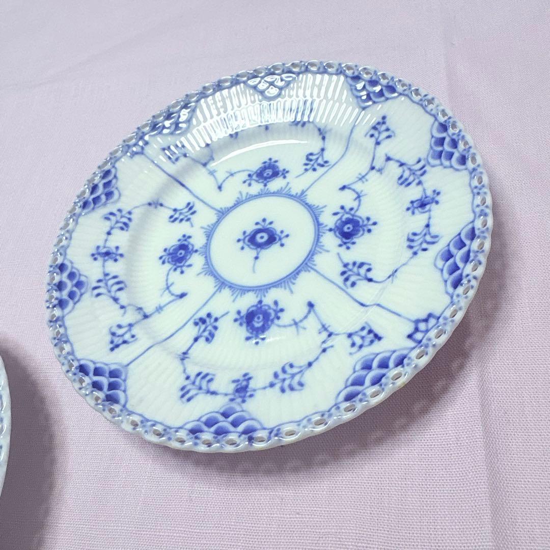 ロイヤルコペンハーゲン ブルーフルーテッド フルレース 17cm 2枚 未使用
