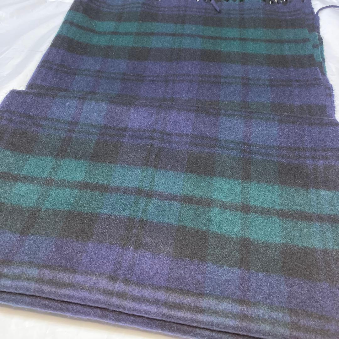 美品 ジョンストンズ カシミヤ100％ 大判ストール ブラックウォッチ