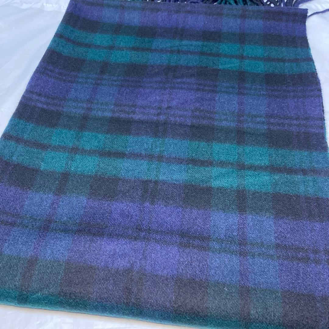 美品 ジョンストンズ カシミヤ100％ 大判ストール ブラックウォッチ