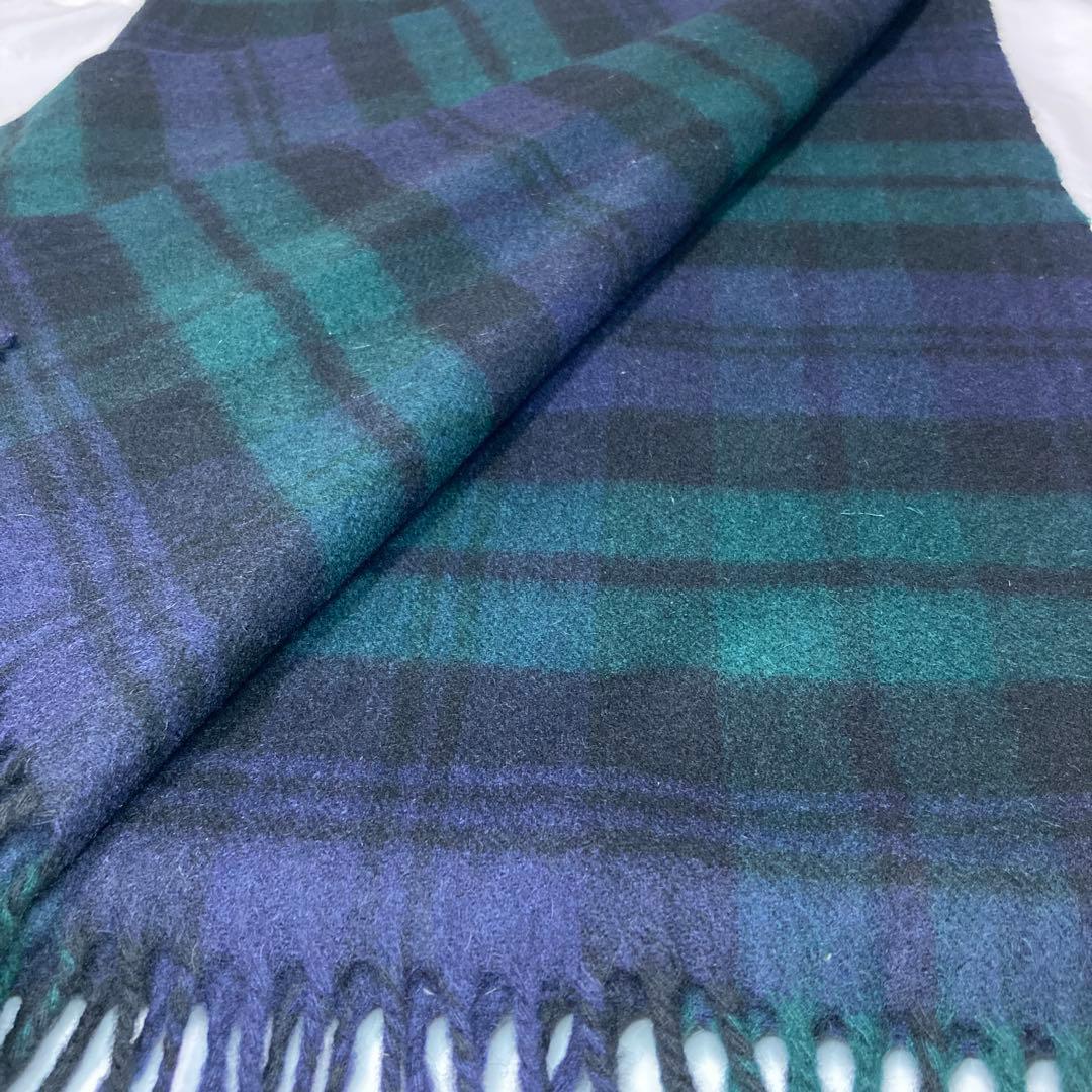 美品 ジョンストンズ カシミヤ100％ 大判ストール ブラックウォッチ