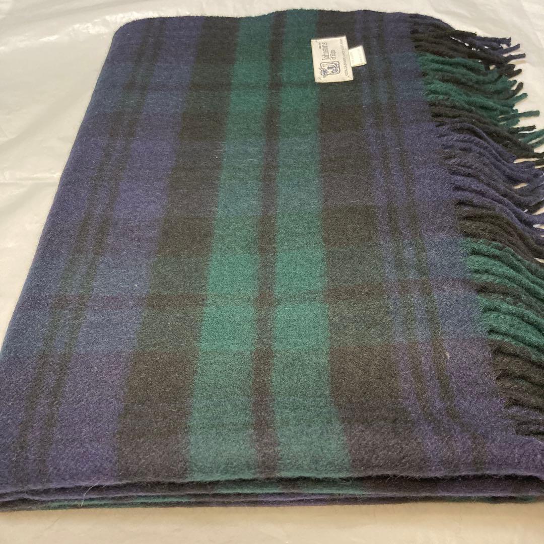 美品 ジョンストンズ カシミヤ100％ 大判ストール ブラックウォッチ