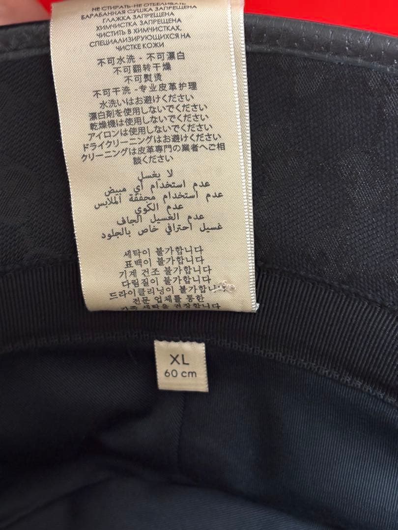GUCCI ブラック GGパターン バケットハット XL