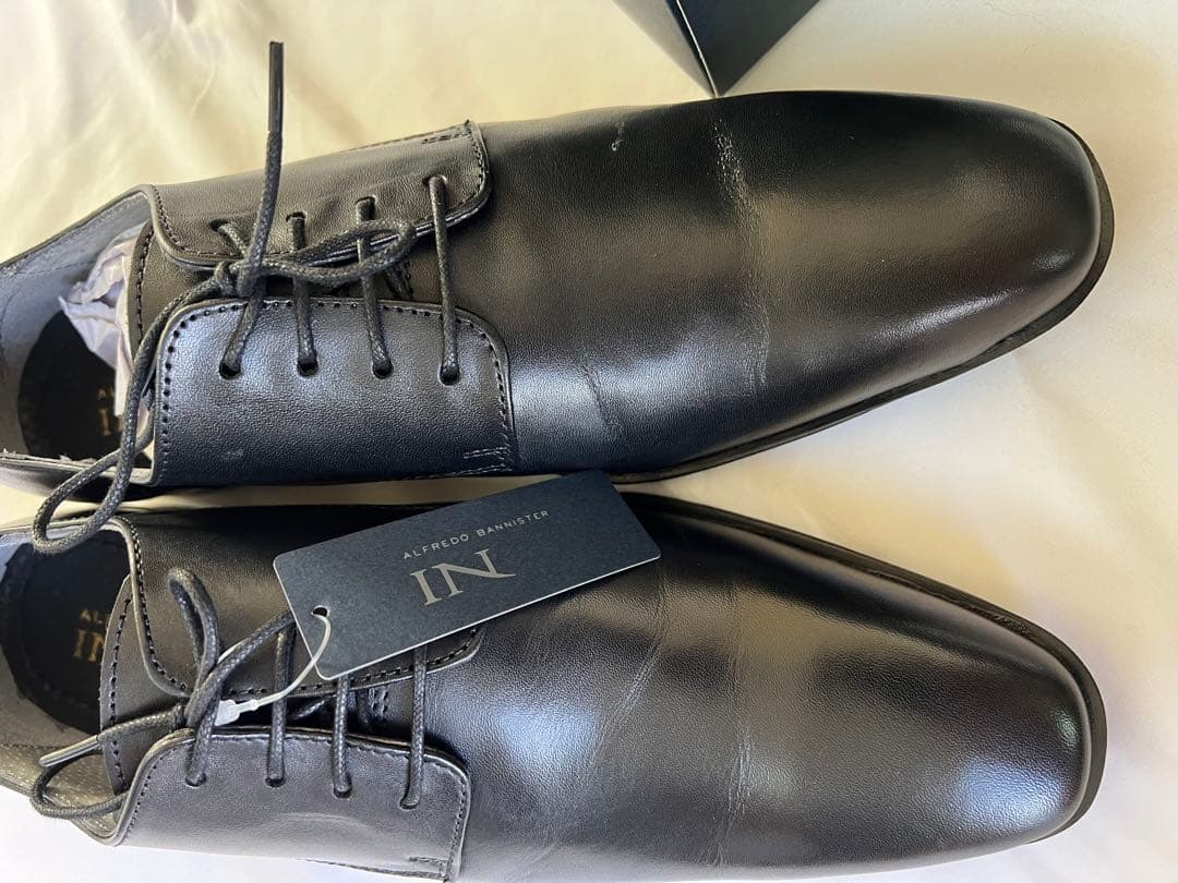 alfredoBANNISTER 別注 外羽 プレーントゥ シューズ ブラック