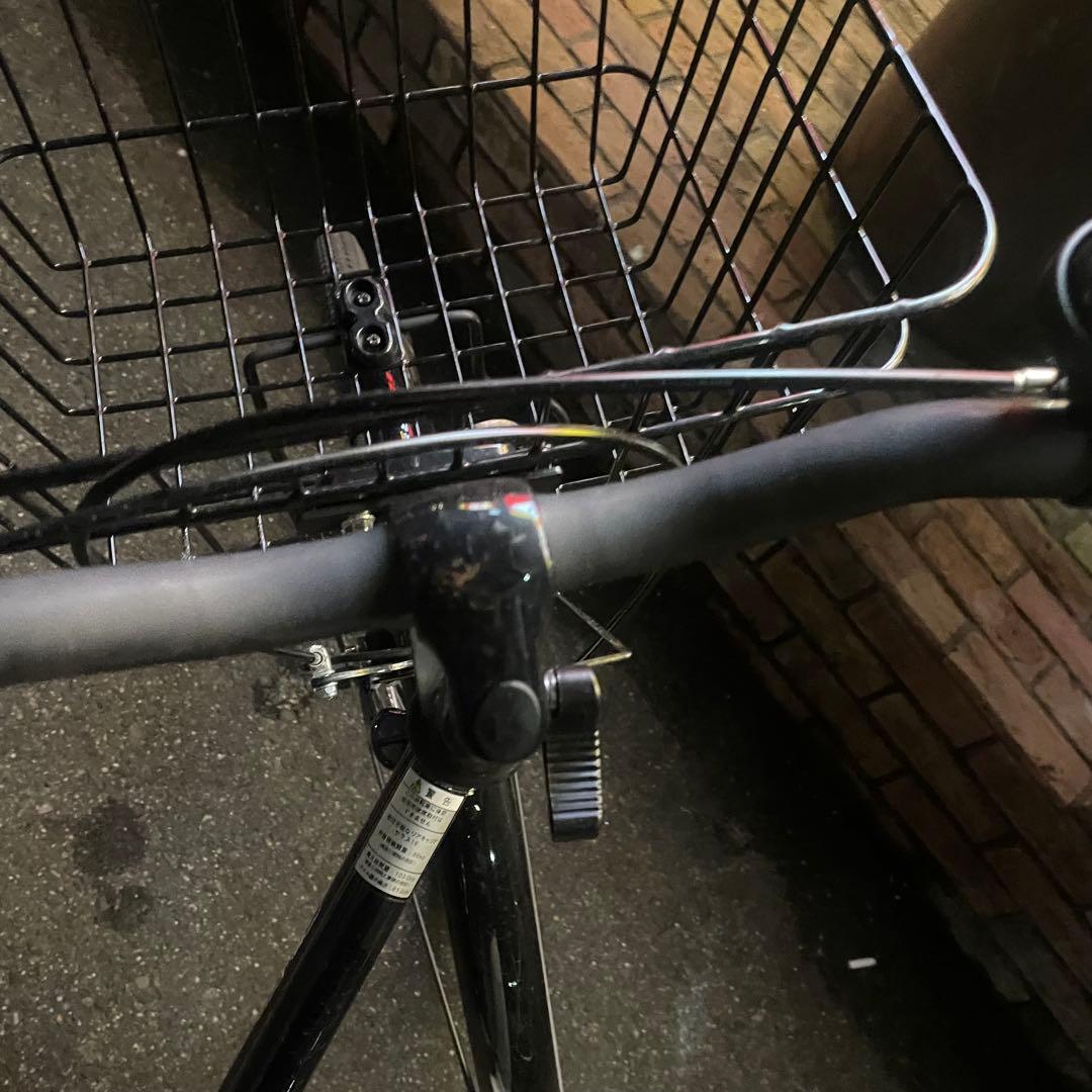 ママチャリ 自転車 27インチ シティサイクル ネイビー