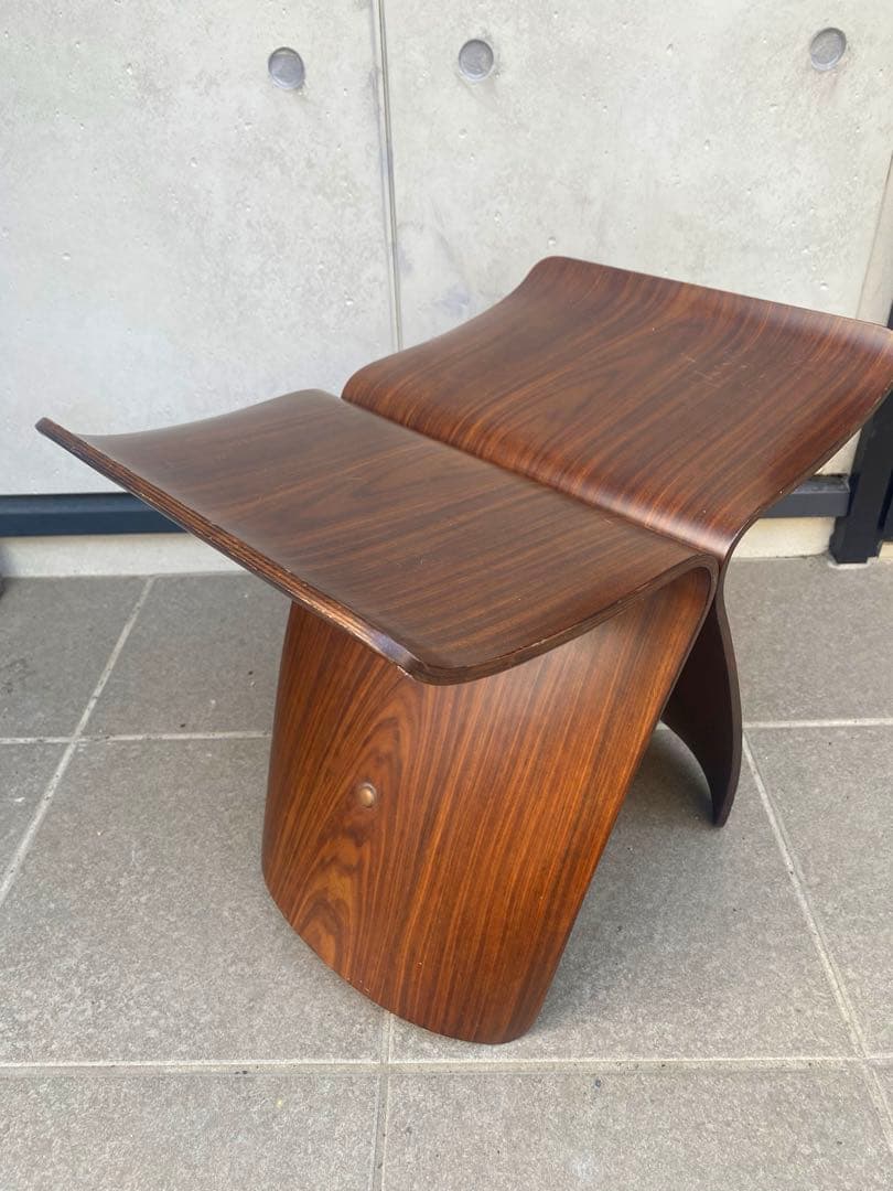 【vintage】 天童木工 バタフライスツール tendo 旧タグ　柳宗理