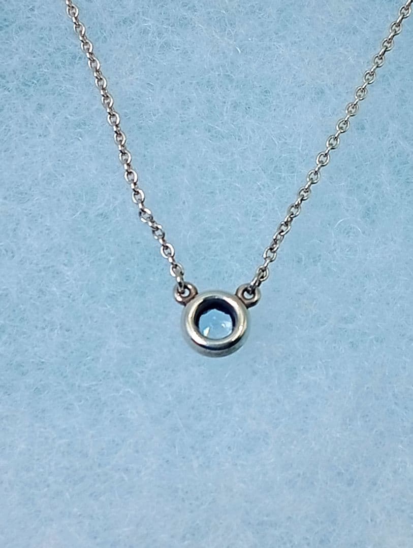 TIFFANY 【未使用】カラー バイ ザ ヤード アクアマリン ペンダン