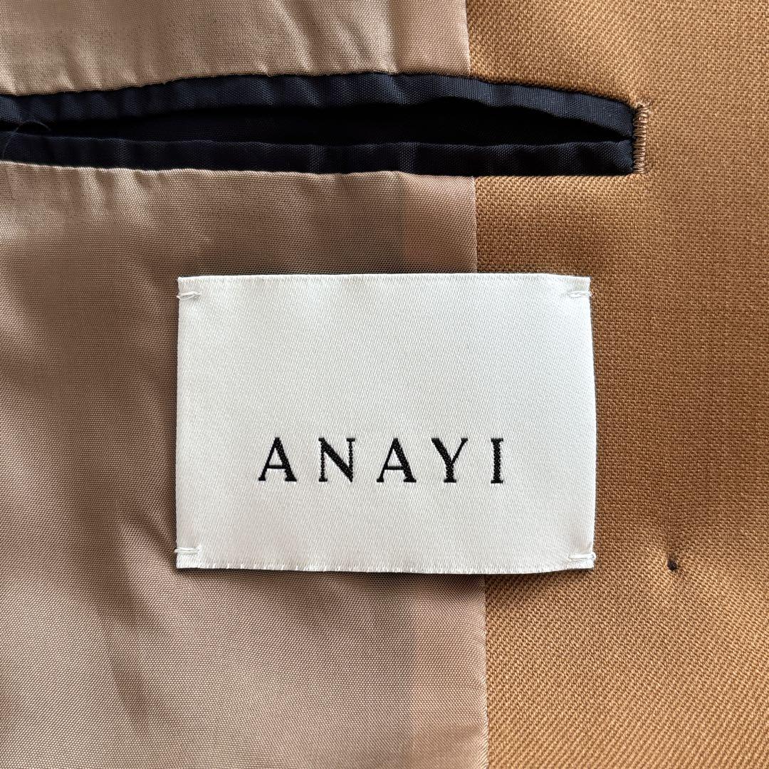 【1290】アナイ　ウールギャバダブル　ジャケット　キャメル