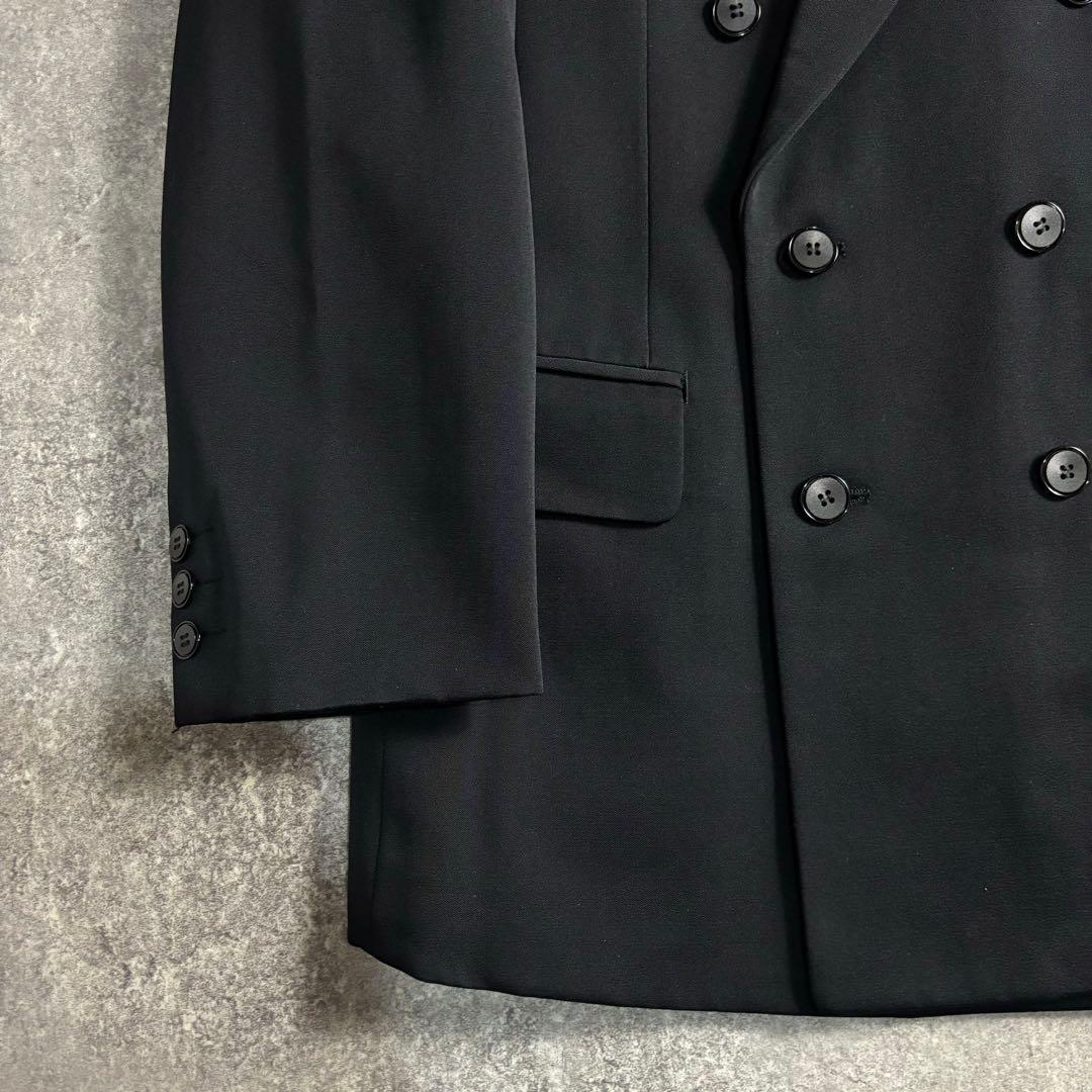 【vintage】ダブルスーツ ブラック 極上ウール GIVENCHYネクタイ