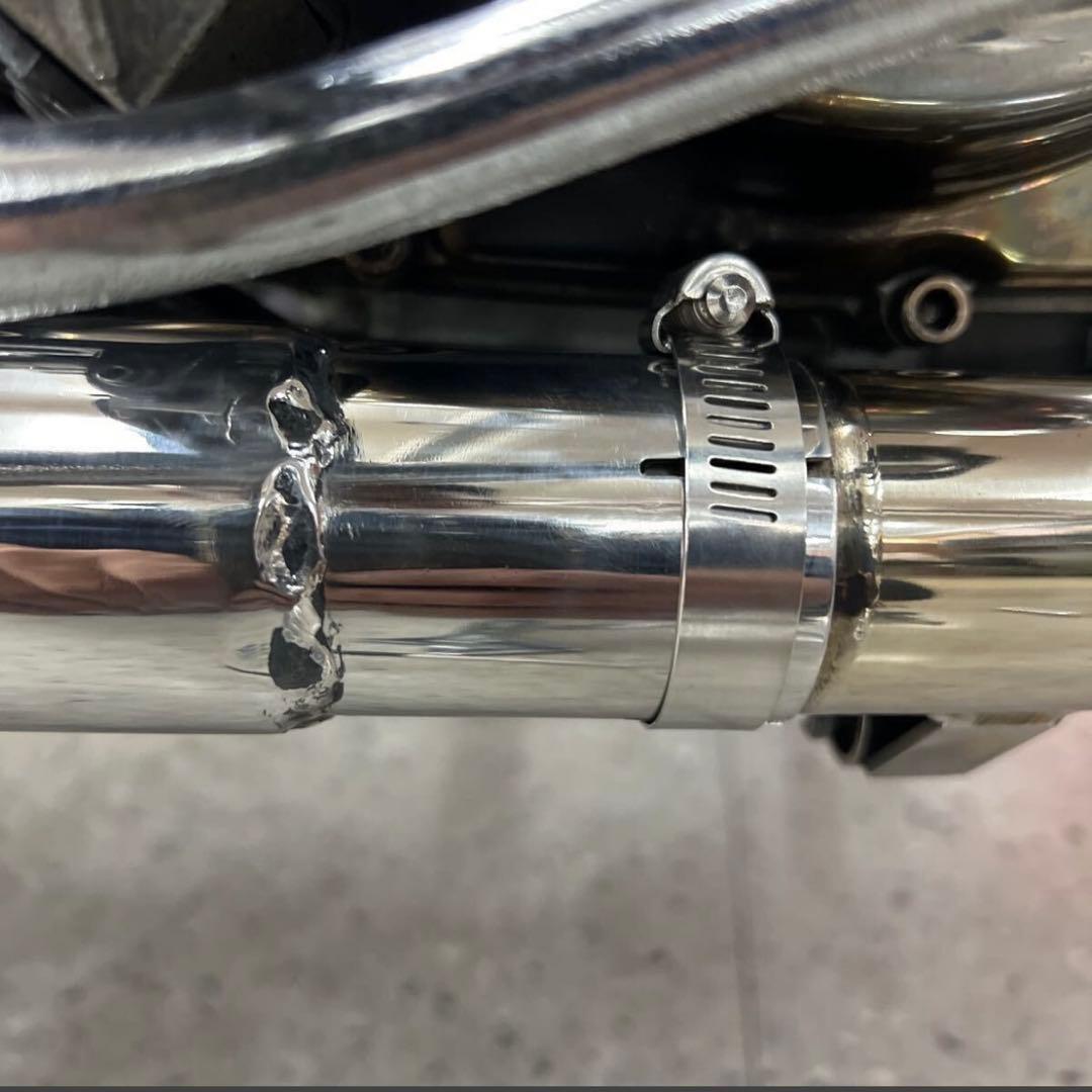 ど*ゃ様 ワンオフ　SR400 ショート菅　ドラッグパイプスラッシュカットマフラ