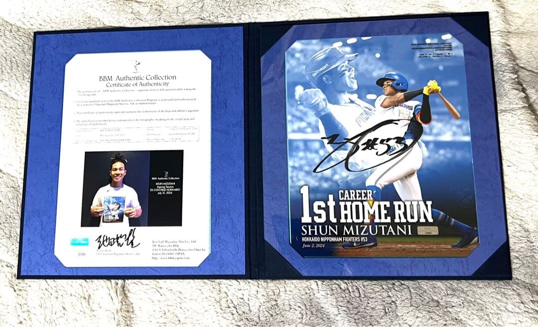 レア✨日本ハムファイターズ 水谷瞬初ホームラン記念 直筆サイン