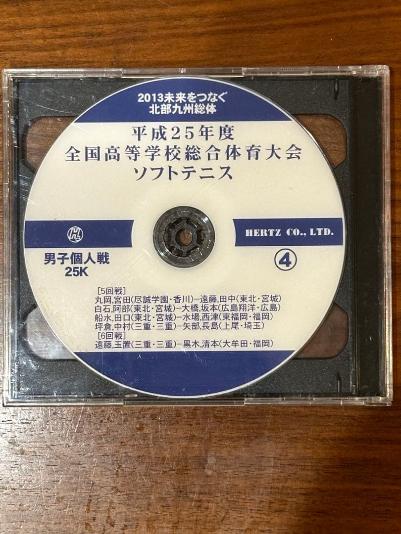 ソフトテニス　平成25年度　インターハイ　男子個人戦　DVD