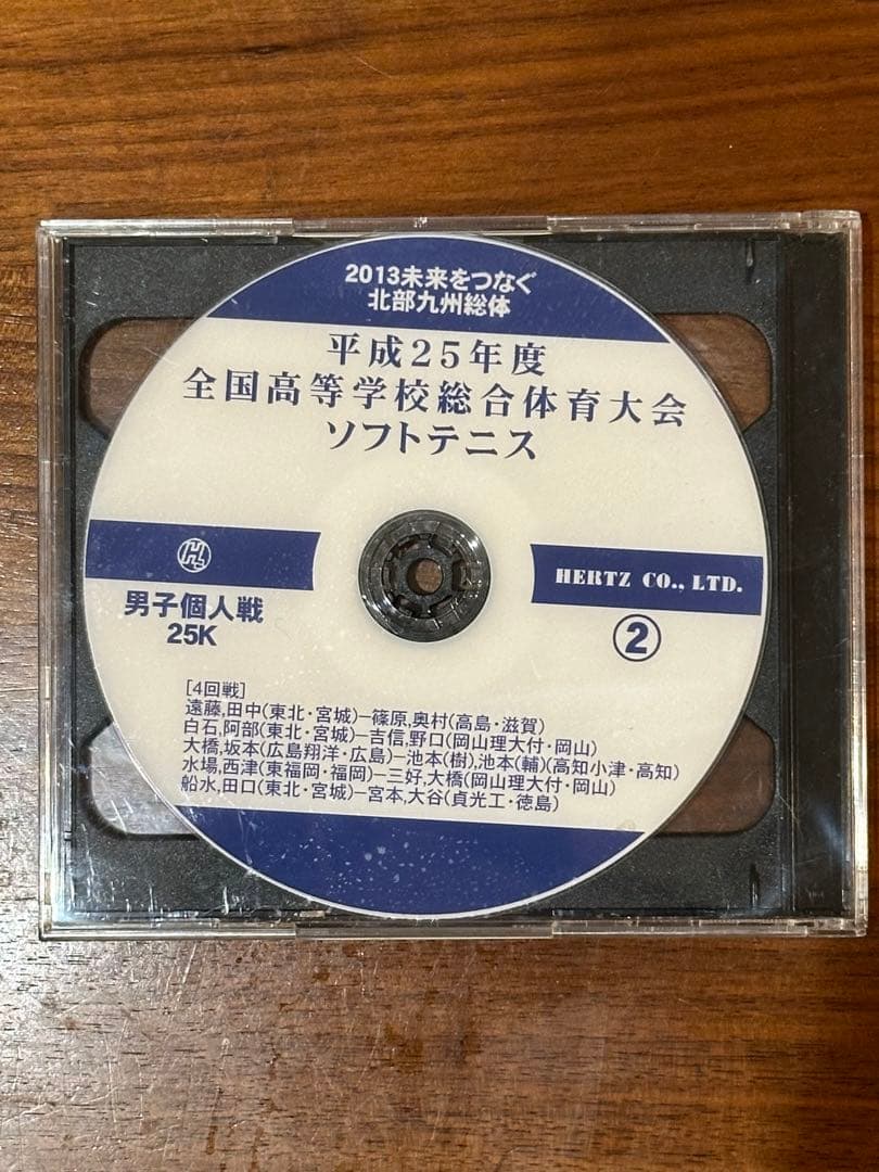 ソフトテニス　平成25年度　インターハイ　男子個人戦　DVD