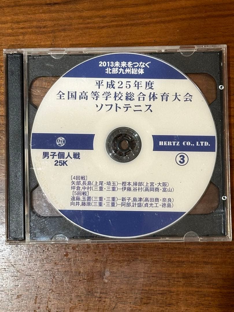 ソフトテニス　平成25年度　インターハイ　男子個人戦　DVD