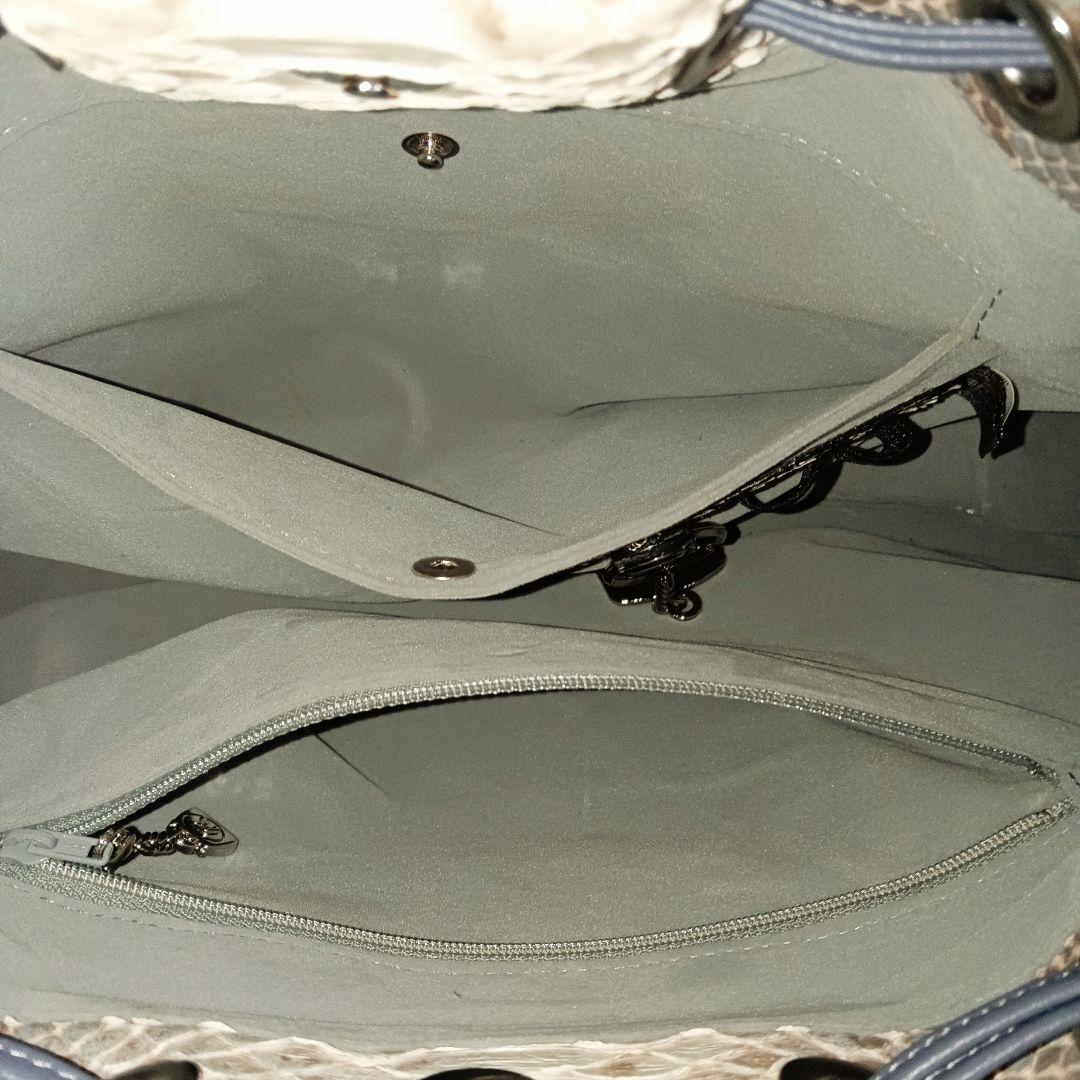 極美品 WELマーク 2way パイソン 本革 レザー トート ハンドバッグ 鞄