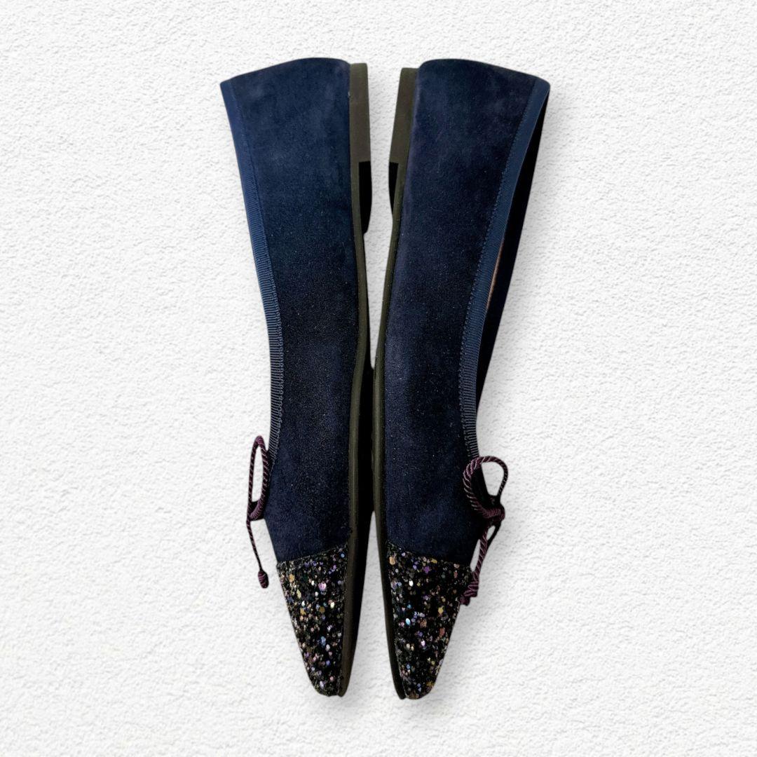 プリティバレリーナ♡ELLA ポインテッドトゥ バレエシューズ グリッター 23