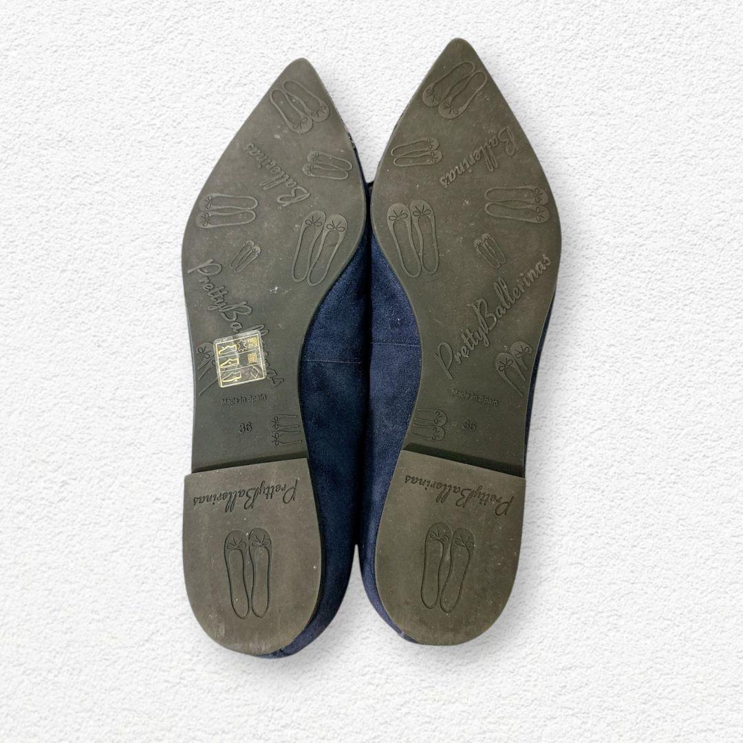 プリティバレリーナ♡ELLA ポインテッドトゥ バレエシューズ グリッター 23