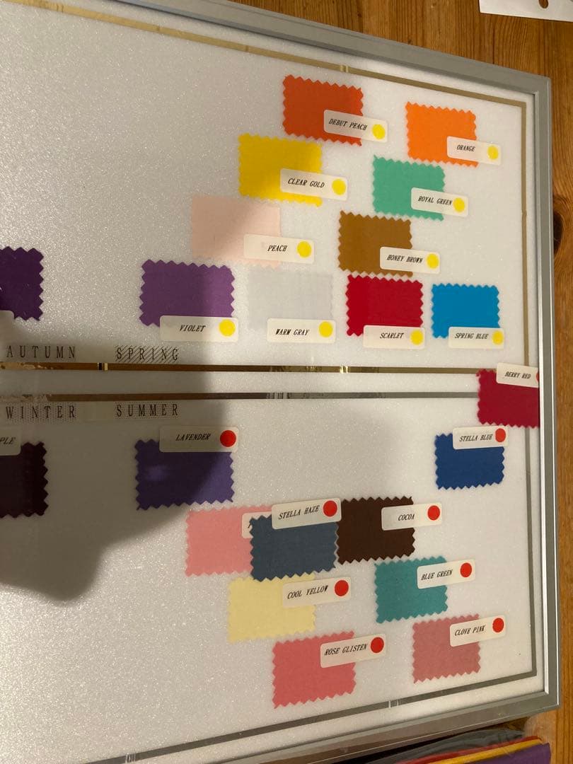 【美品】パーソナルカラー診断用ドレープ　40色　色見本表付き