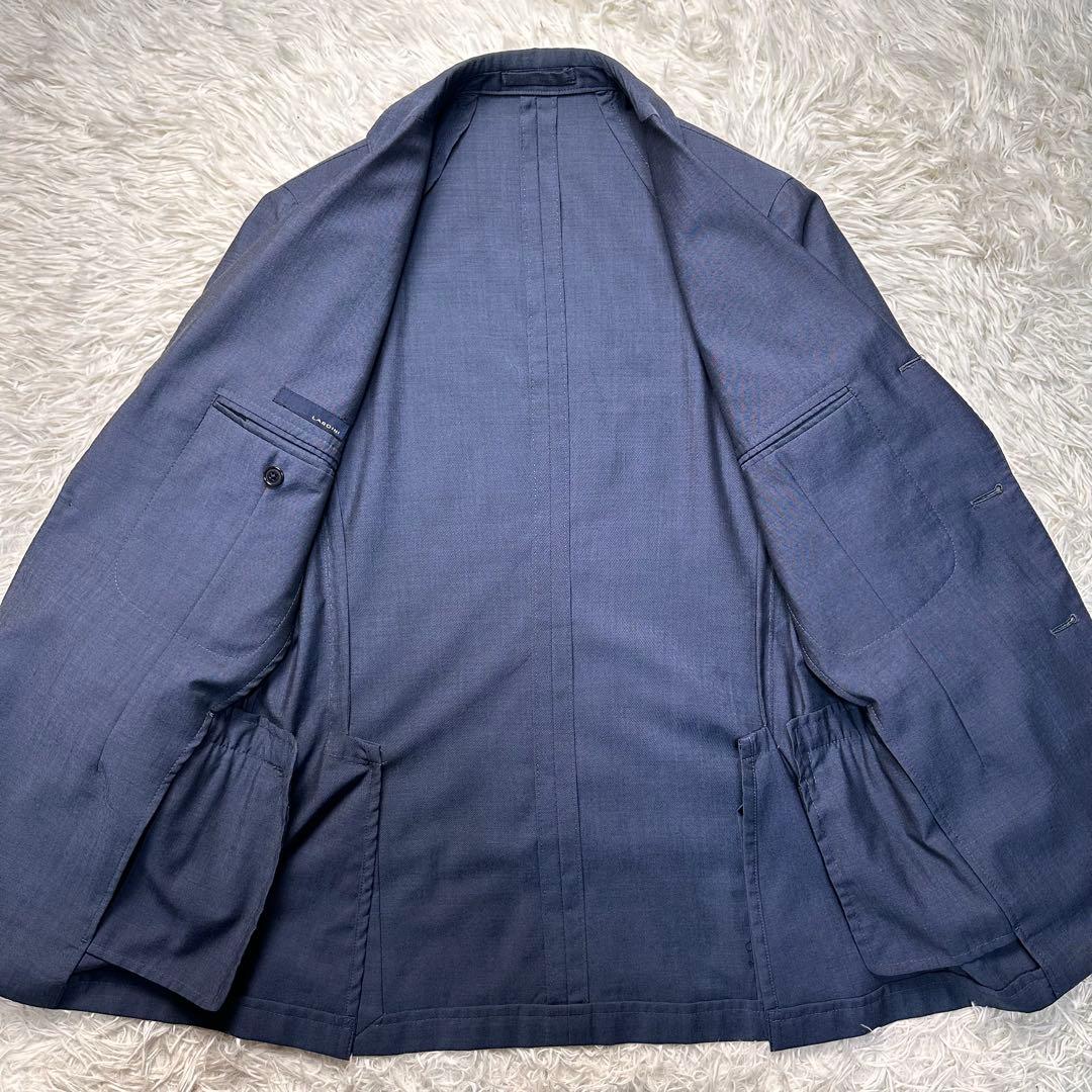 美品 ラルディーニ ブートニエール セットアップ ネイビー ウール100% 46