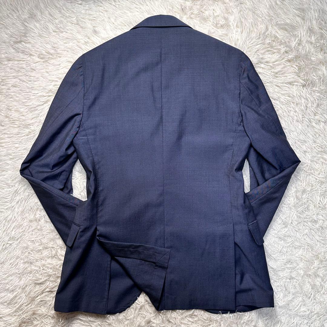 美品 ラルディーニ ブートニエール セットアップ ネイビー ウール100% 46