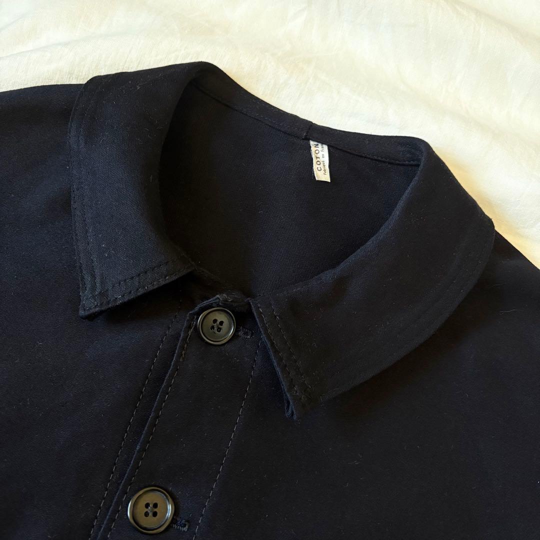 60's ブラックモールスキン　ワークジャケット　フレンチワーク　ユーロ