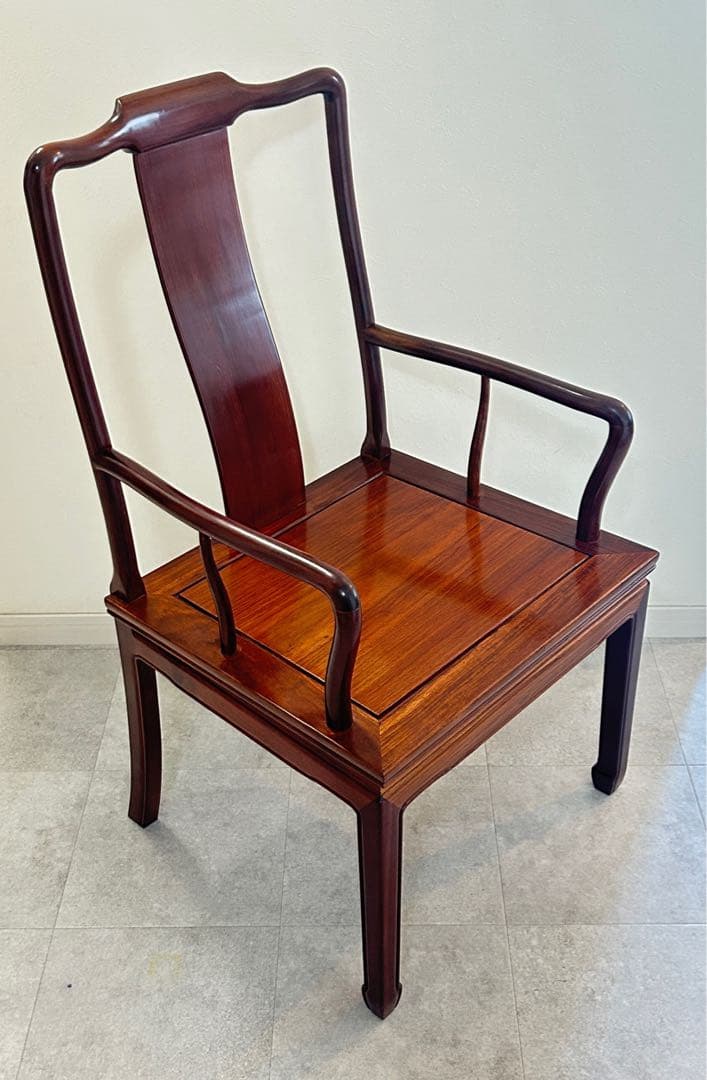 唐木家具 花梨材 肘掛け付きチェア 中国家具 椅子