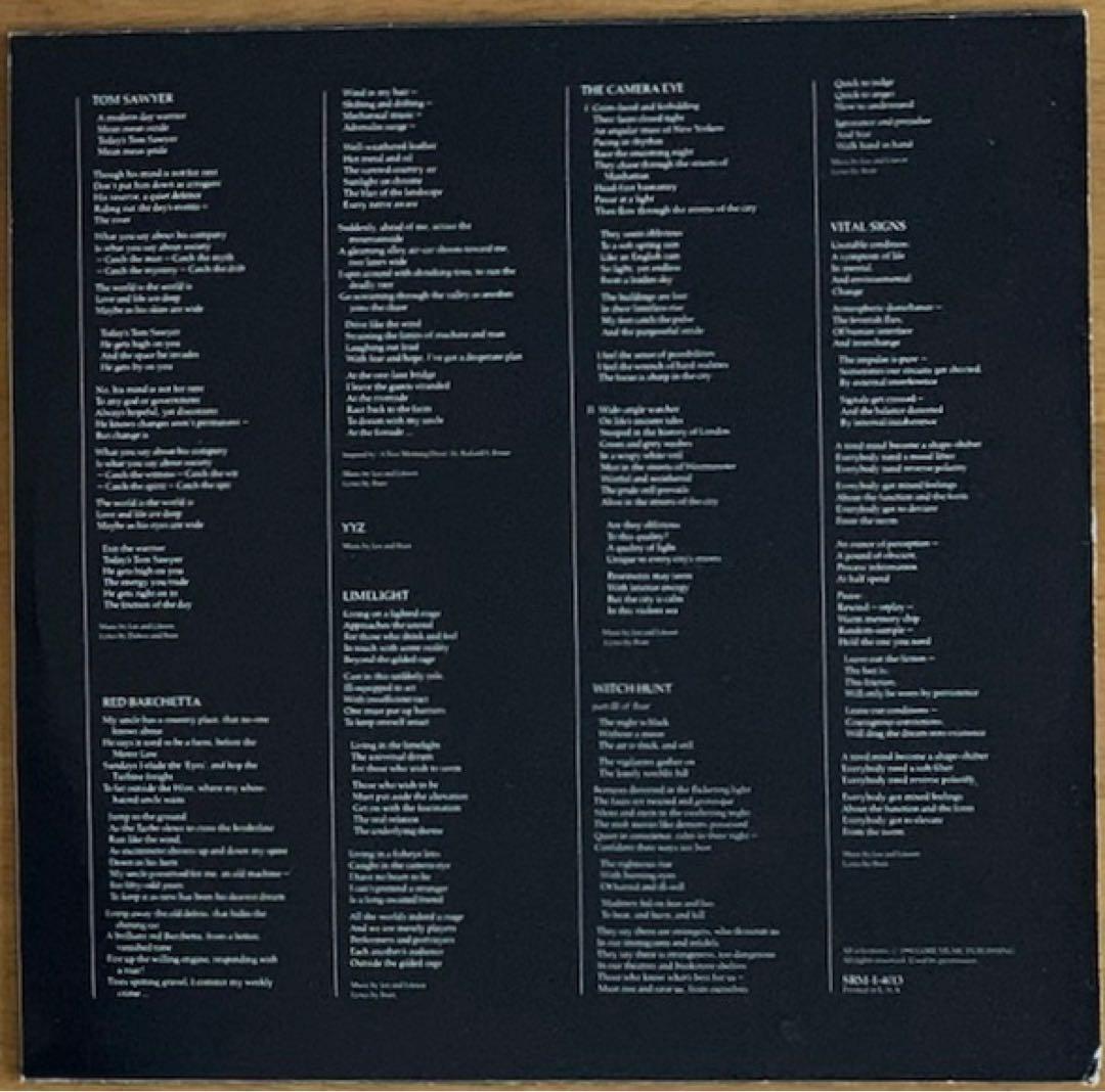 【中古LP】Rush - Moving Pictures 米国オリジナル盤 美品