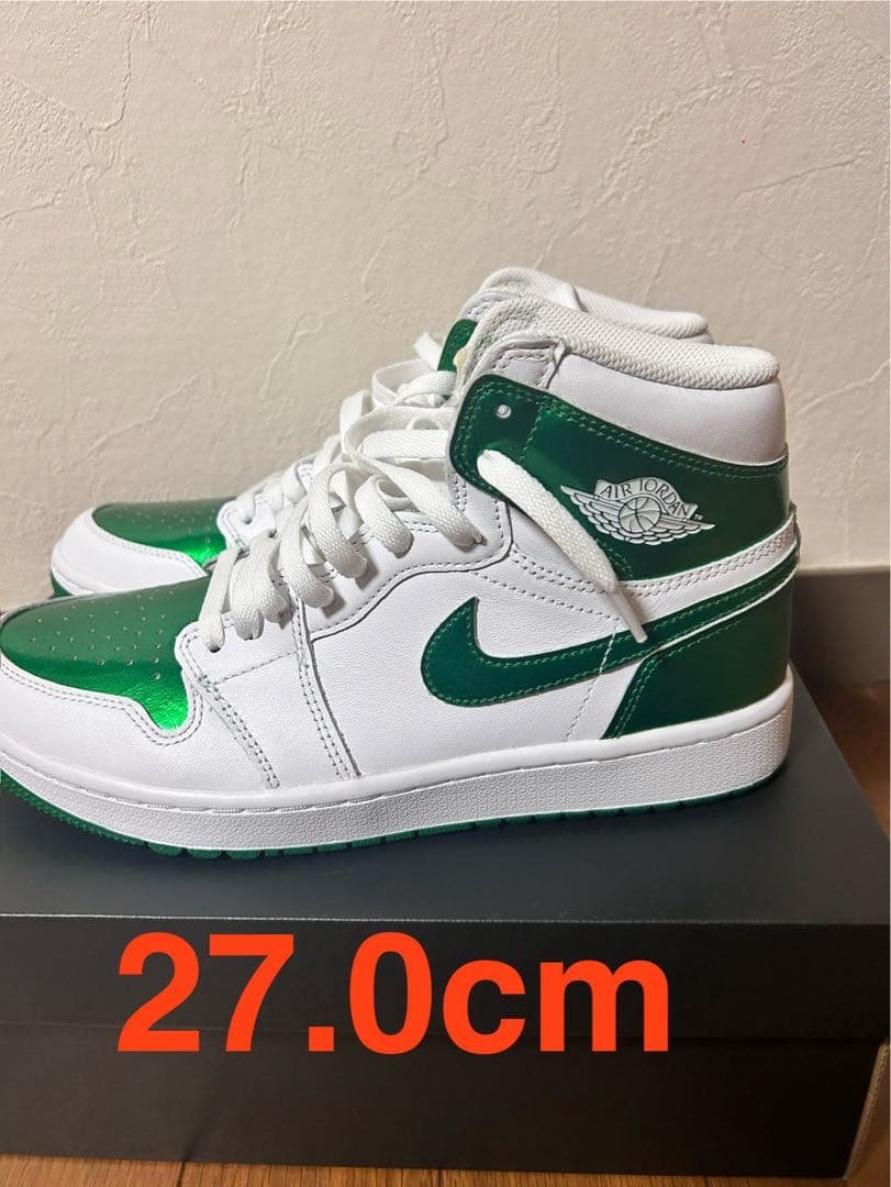NIKE エアジョーダン1 ゴルフシューズ 27.0cm ホワイト/グリーン