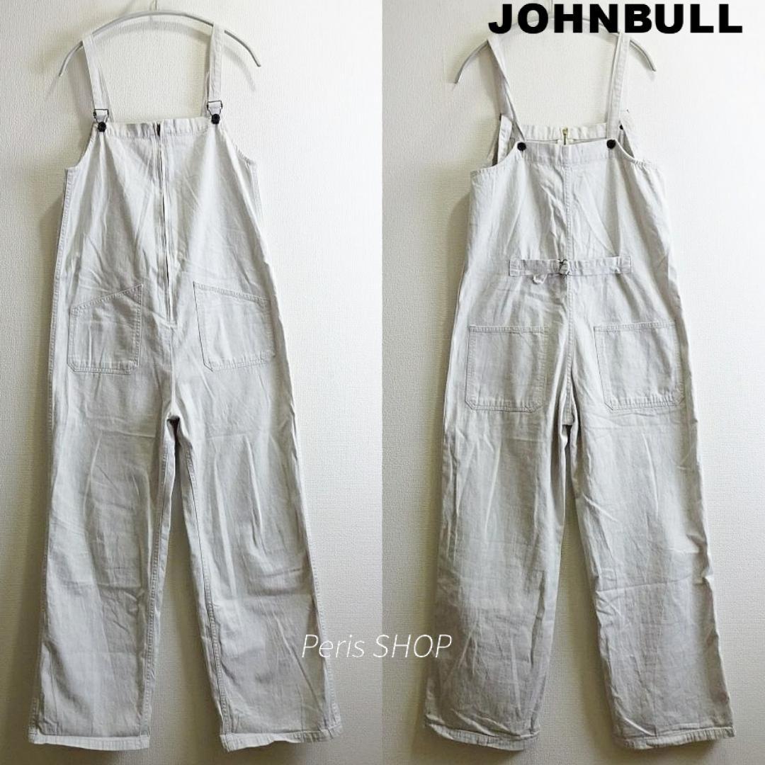 ジョンブル　デニムチューブサロペット　M　オーバーオール　ワイド　オフホワイト