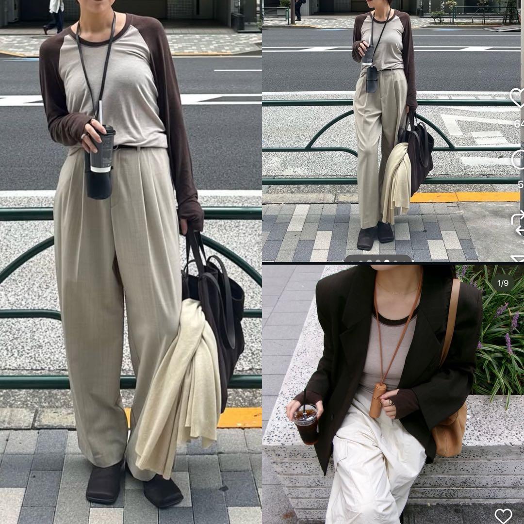 ETRE TOKYO 25AW ソフトフライスラグランロンTee ブラウン