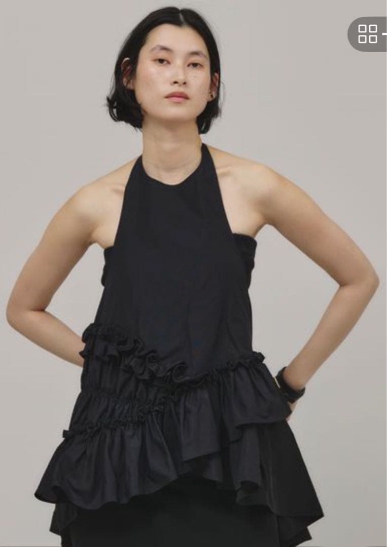 【新品】カレンソロジー　オックスギャザートップス　ブラック