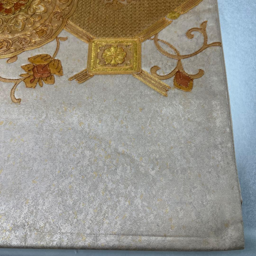 金色系 刺繍入り 太鼓柄袋帯0105