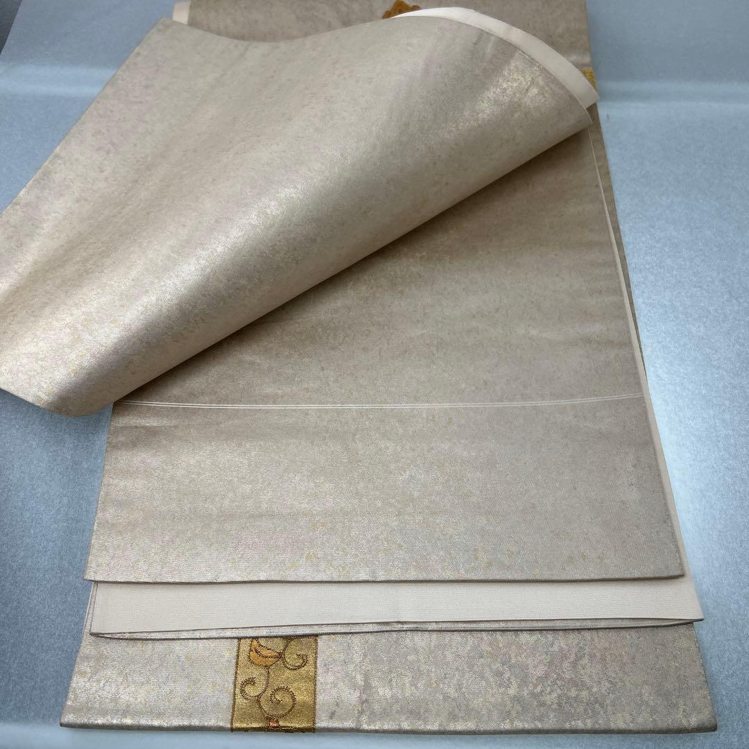 金色系 刺繍入り 太鼓柄袋帯0105